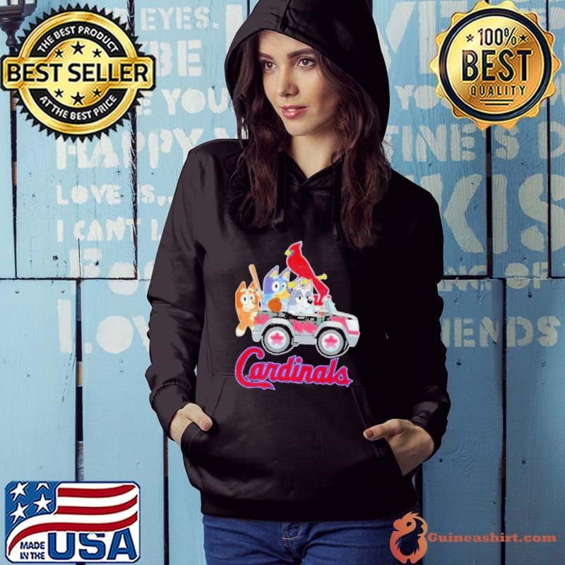 Bluey On Car St Louis Cardinals Baseball Hoodie