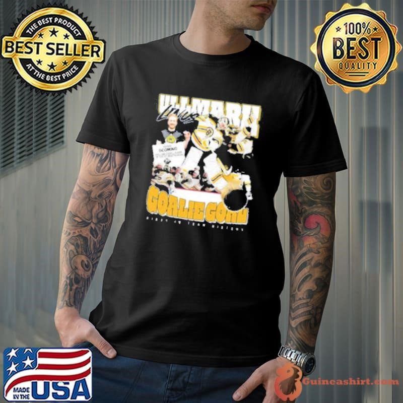 Boston Bruins Linus Ullmark Goalie Goal First In Team History Shirt