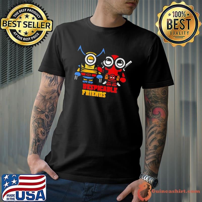 Despicable friends Minions as Wolverine and Deadpool shirt