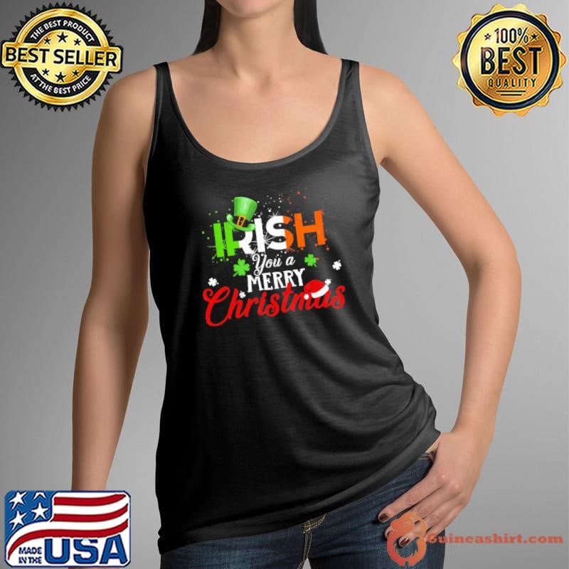Irish You A Merry Christmas Ireland Flag Tank Top