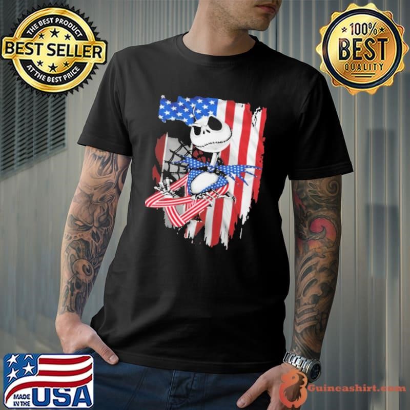 Jack Skellington American flag independence day shirt