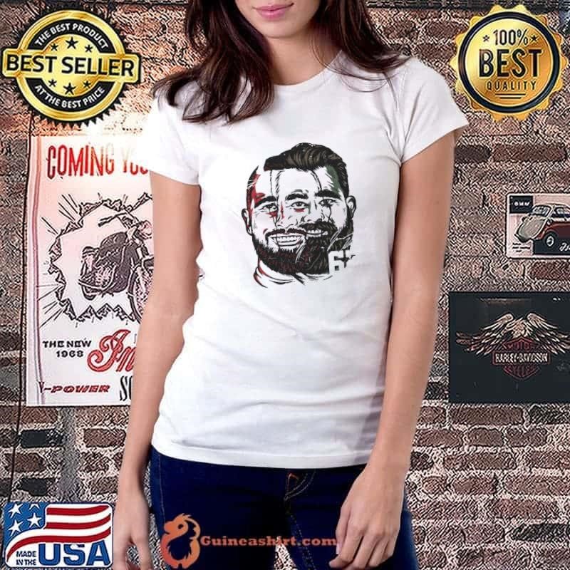 Jason Kelce American former football center & Travis Kelce Face Signature Shirt