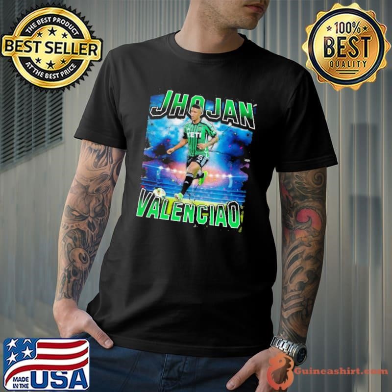 Jhojan Valencia Colombian football player midfielder for Austin FC T-Shirt