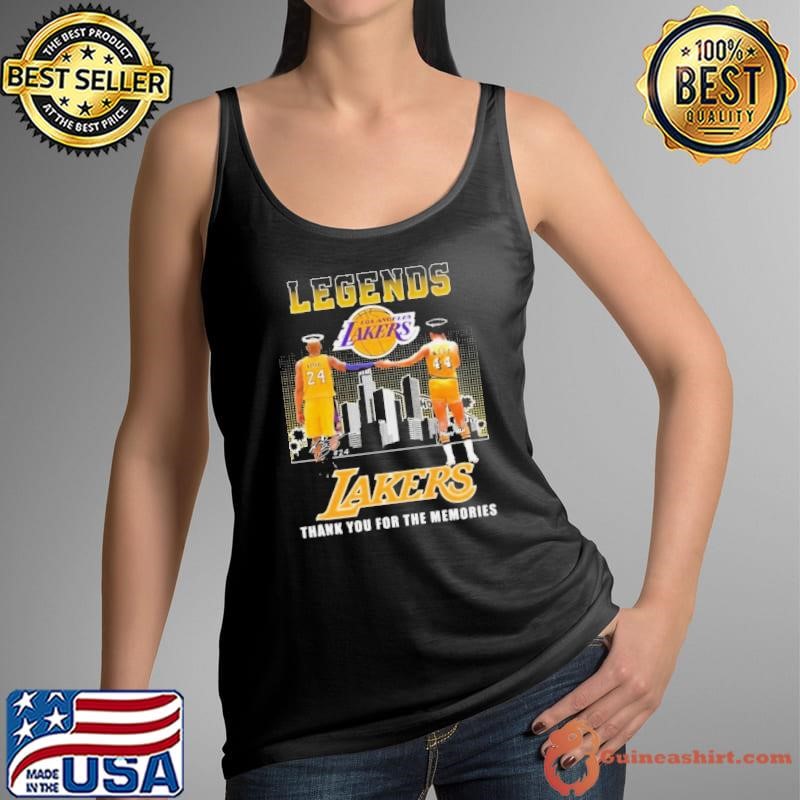 Los Angeles Lakers Jerry West Kobe Bryant Rest In Peace Thank You For The Memories Signatures 2024 Shirt