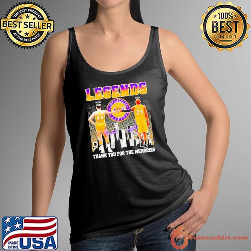 Los Angeles Lakers Legends Jerry West And Kobe Bryant Thank You For The Memories Signatures shirt