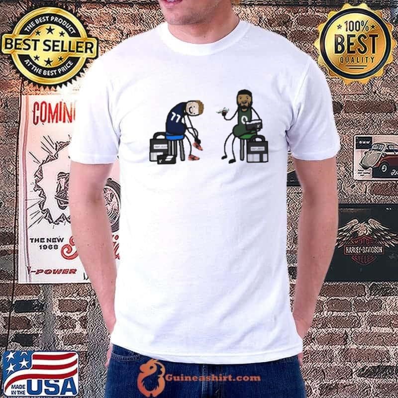 Luka and Tatum lace up for the finals shirt