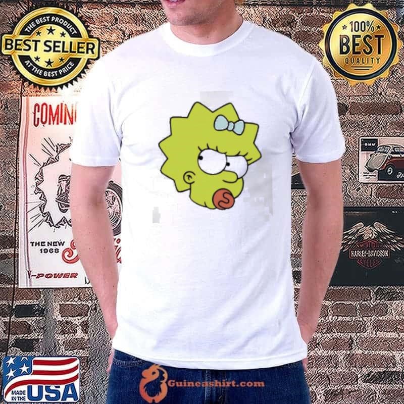 Manicita wearing the Simpsons maggie angry big face Shirt