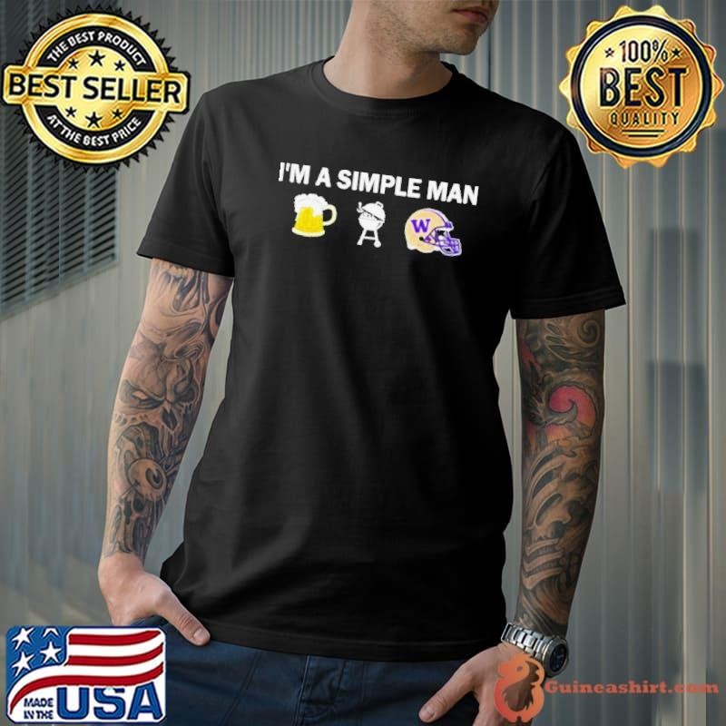 Original I’m A Simple Man I Like Beer BBQ And Washington Huskies Unisex