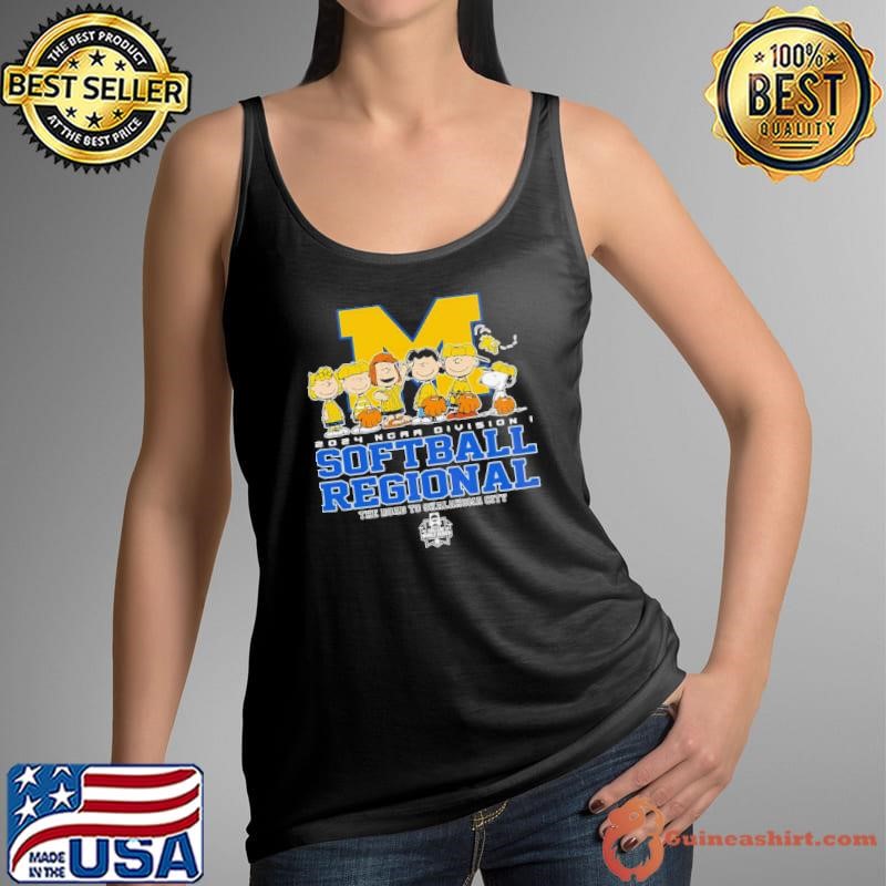 Peanuts Characters Michigan Wolverines 2024 NCAA Division I Softball Regional Tank Top