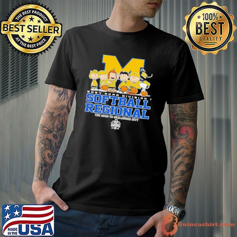 Peanuts Characters Michigan Wolverines 2024 NCAA Division I Softball Regional shirt