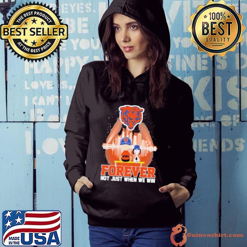 Peanuts Snoopy And Charlie Brown Watching Chicago Bears Forever Not Just When We Win Hoodie