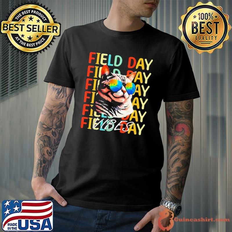 School Field Day Vibes Summer 2024 Cat Teachers Shirt