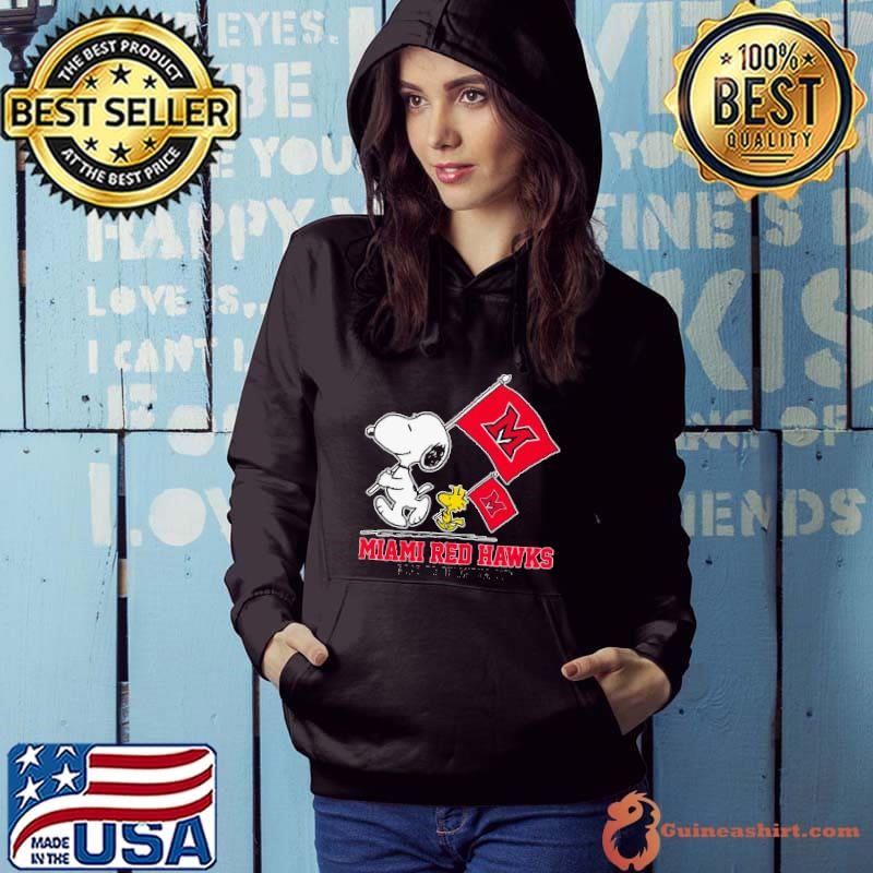Snoopy MIAMI RED HAWKS Road To Oklahoma City flag Hoodie
