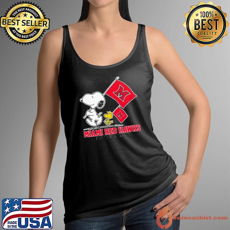 Snoopy MIAMI RED HAWKS Road To Oklahoma City flag Tank Top