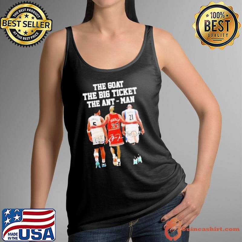 The Goat The Big Ticket And The Ant-Man Michael Jordan Kevin Garnett And Anthony Edwards Signatures Tank Top