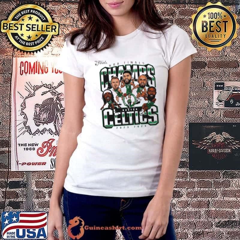 Top Boston Celtics 2024 NBA Finals Champions Pull Up Jumper Caricature Shirt