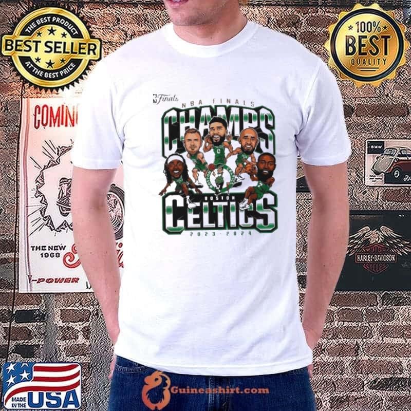 Top Boston Celtics 2024 NBA Finals Champions Pull Up Jumper Caricature Unisex
