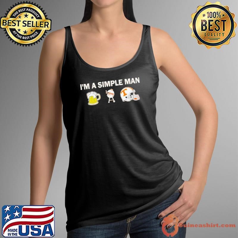 Top I’m A Simple Man I Like Beer BBQ And Tennessee Volunteers Shirt