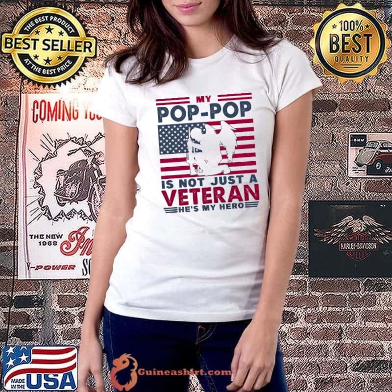 Veteran Pop Pop Grandpa Usa Flag 4Th Of July Ladiestee