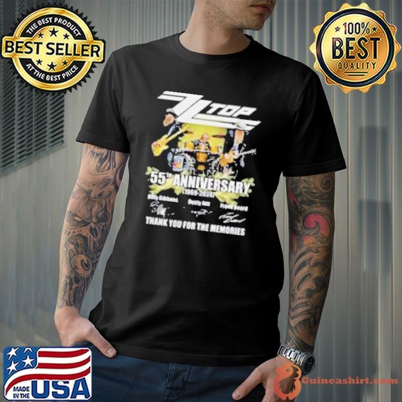 Zz Top 55th Anniversary 1969 2024 Thank You For The Memories Signatures Shirt