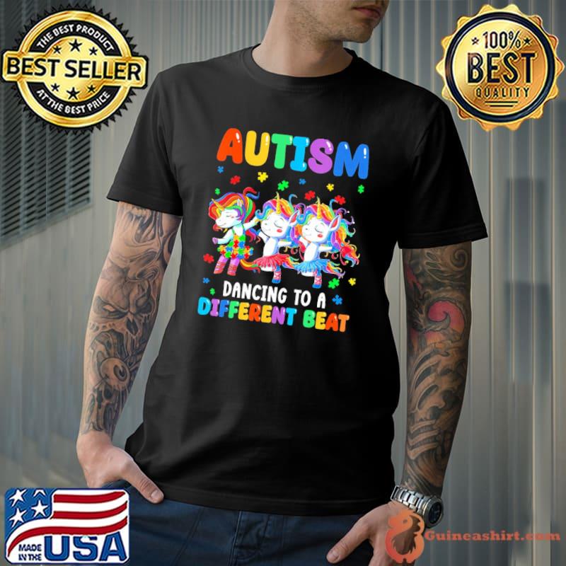 Autism Unicorn Dancing To A Different Beat Autism Awareness shirt