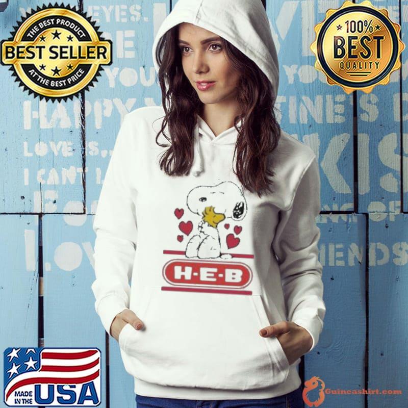 Snoopy And Woodstock Loves H E B Logo Shirt Hoodie
