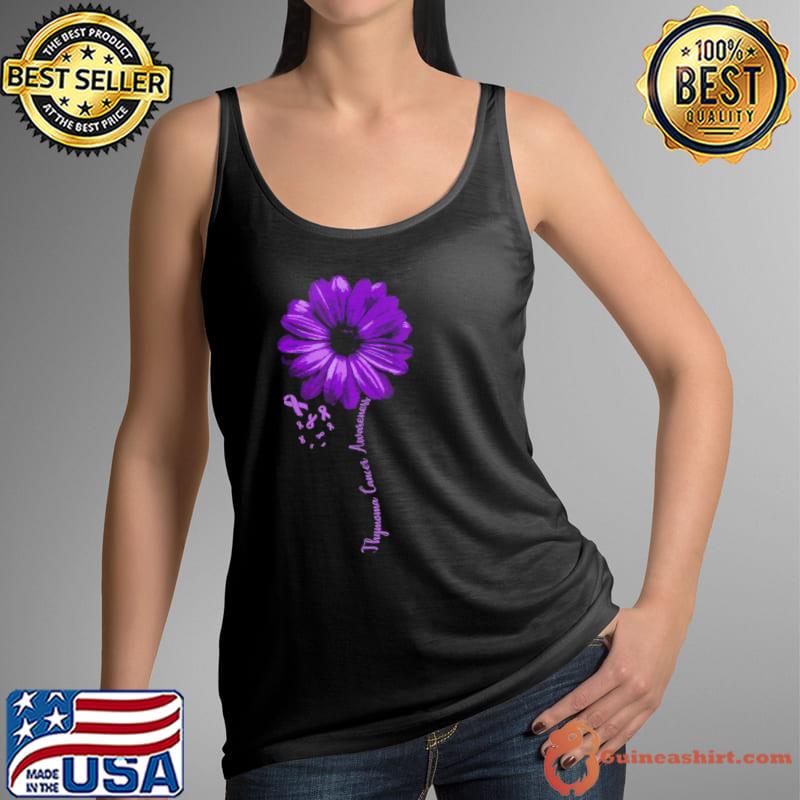 Thymoma Cancer Awareness Warrior Pretty Support Daisy Purple shirt