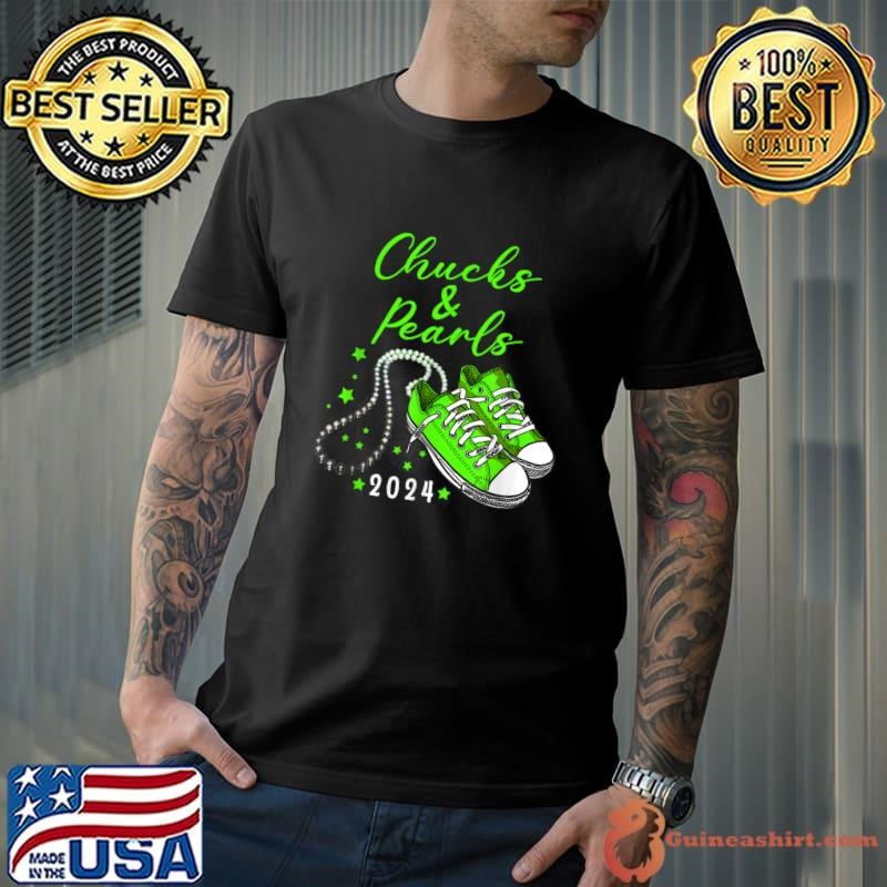 Chucks and pearls 2024 Kamala Harris For President 47th T-Shirt