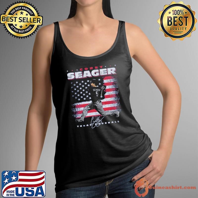 Corey Seager American professional baseball Rangers Texas American Flag Tank Top