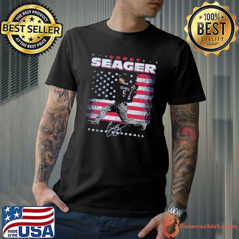 Corey Seager American professional baseball Rangers Texas American Flag Unisex