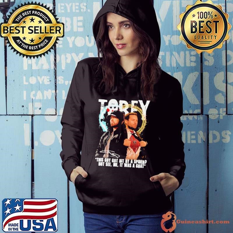 Eminem Tobey This Guy Got Bit By A Spider But It Was A Goat Signatures Hoodie