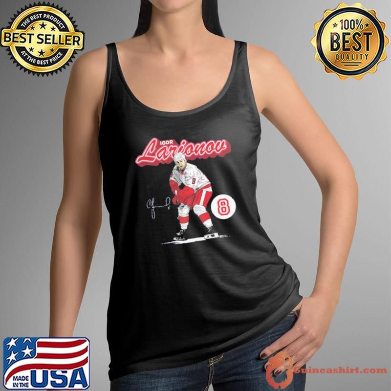 Igor Larionov Detroit Retro Script Russian ice hockey coach sports agent Tank Top