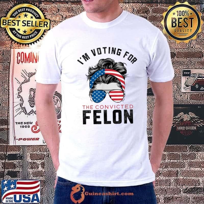 I'm Voting For The Convicted Felon Messy Bun Hair Ribbon USa Flag Unisex