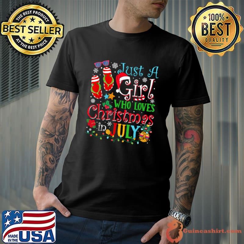Just A Girl Who Love Christmas In July Summer Beach Lights Unisex