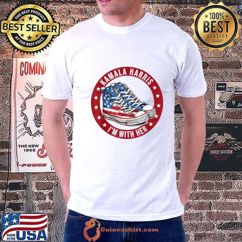 Kamala Harris I'm with Her Patriotic Converse Shoes American Flag T-Shirt