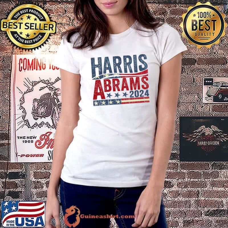 Kamala Harris and Abrams 2024 Stars Retro Election Ladiestee