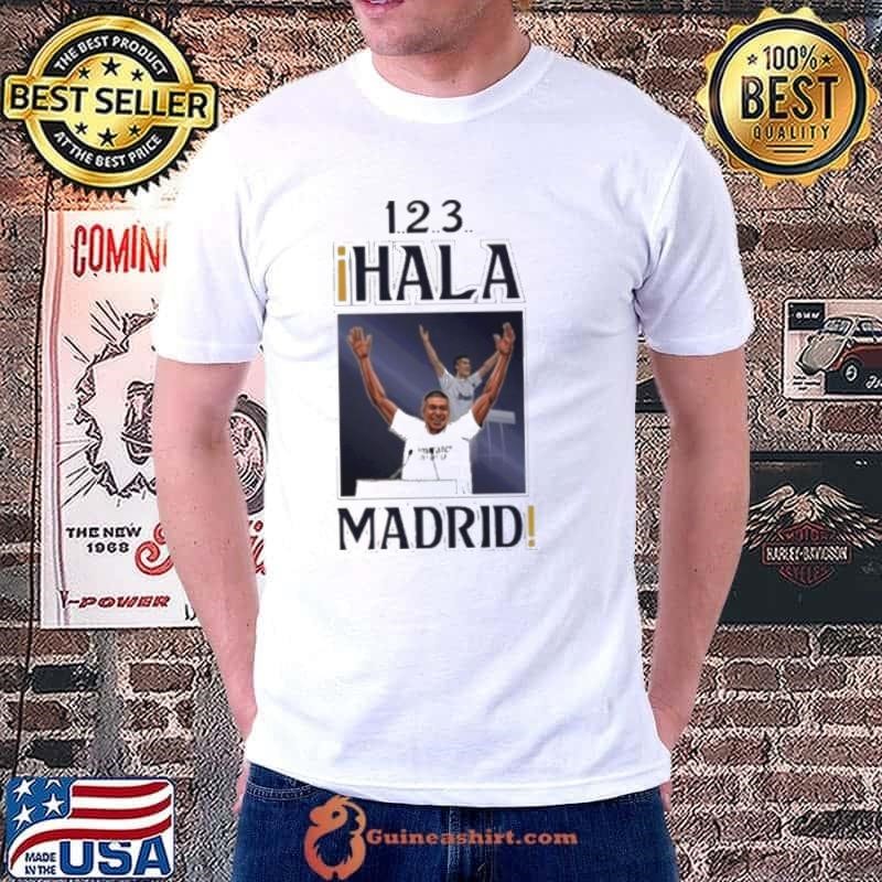 Kylian Mbappe 123 Hala Madrid Shirt