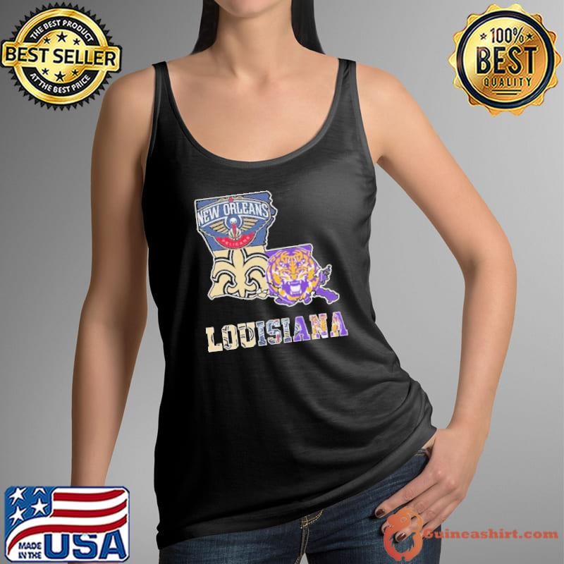 Louisiana Sports Team Pelicans Tigers And Saints shirt