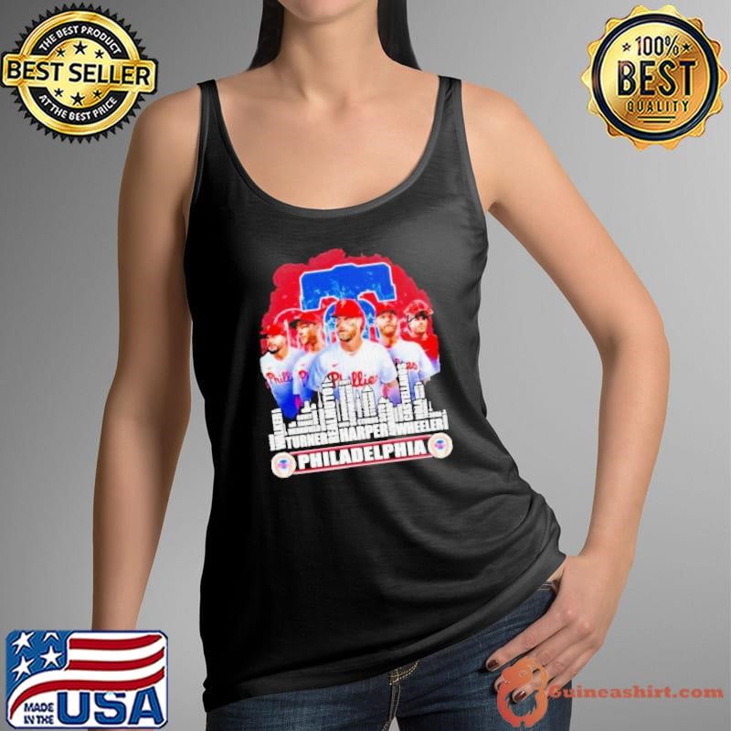 Philadelphia Phillies Baseball Squad 2024 Player Name City Skyline Shirt