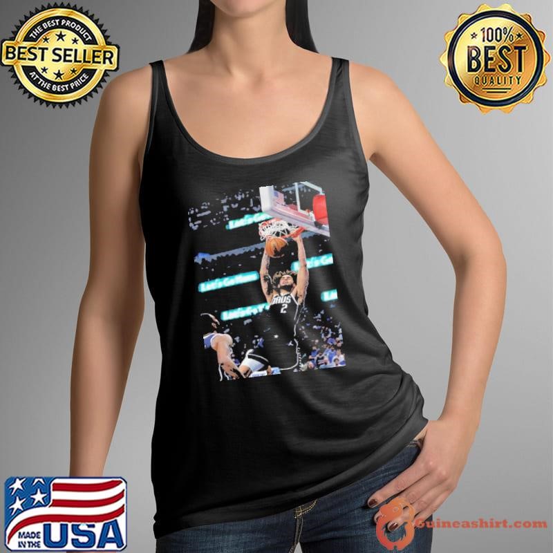 Short Moment NBA 2024 Poster Dereck Lively II Slam Dunk In Battle Minnesota Timberwolves Vs Dallas Mavericks Tank Top