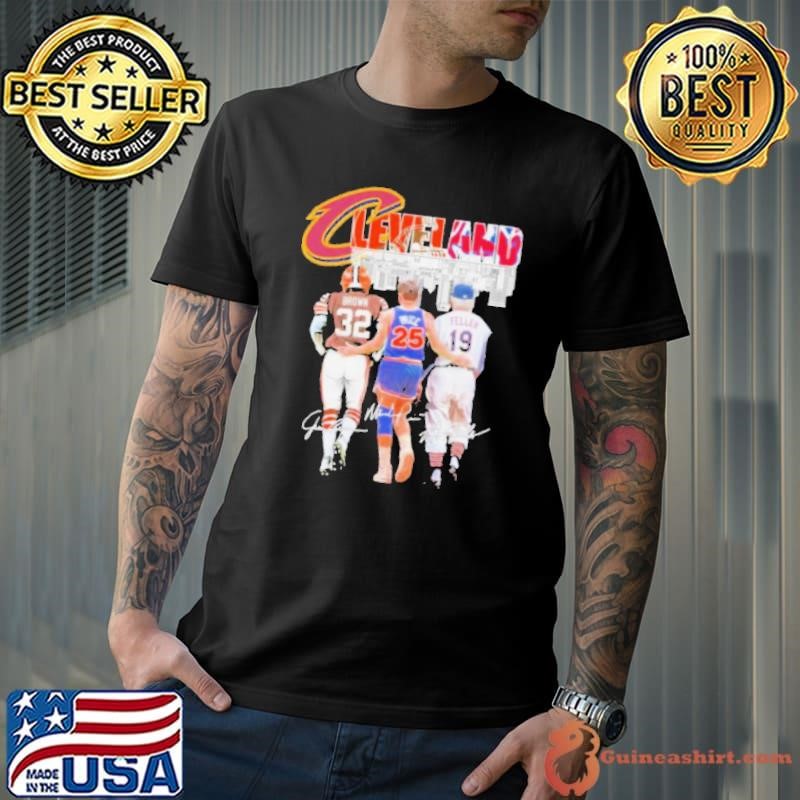 Skyline Cleveland Sports Teams Brown Price and Feller Shirt