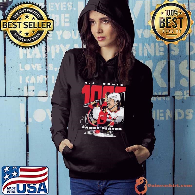 T.J. Oshie American professional ice hockey right winger Washington 1000 Games Hoodie