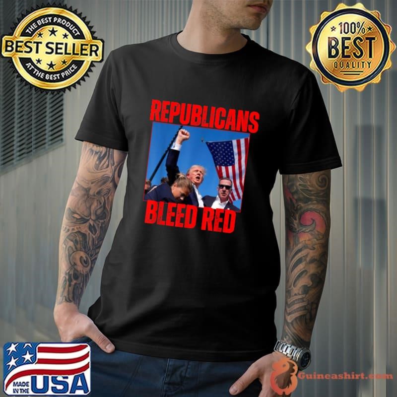 Trump Republicans Bleed Red 2024 Assignation attempt Usa flag Unisex