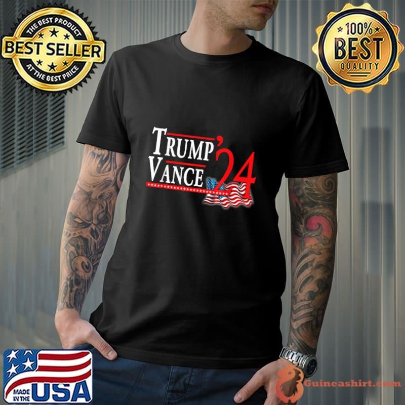 Trump Vance 2024 President Trump Supporter Re-Election Usa Flag T-Shirt