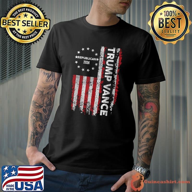 Trump Vance 2024 US Flag Republican 2024 President Election T-Shirt