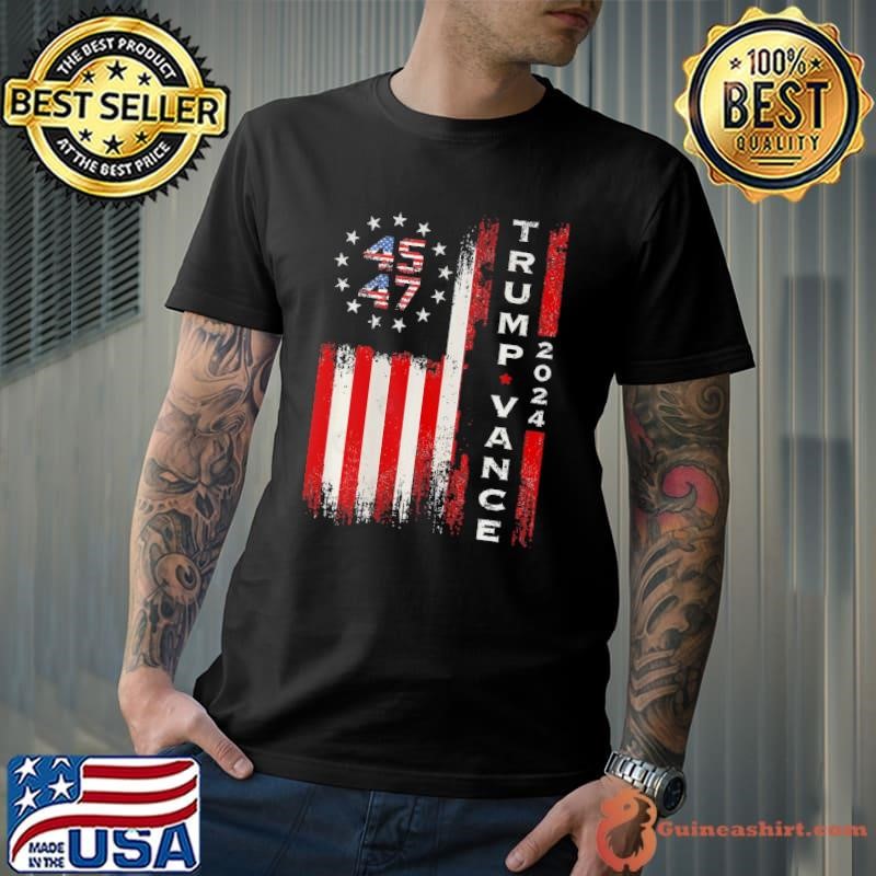 Trump Vance 2024 Us Flag Republican 2024 President Election T-Shirt