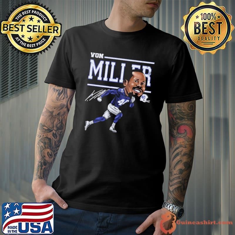 Von Miller American football linebacker Buffalo Cartoon Signature T-Shirt