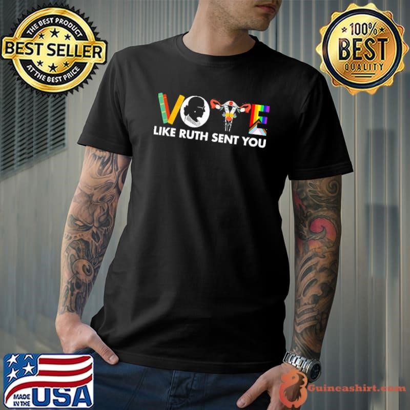 Vote Like Ruth Sent You RBG Uterus Flower lgbt Unisex