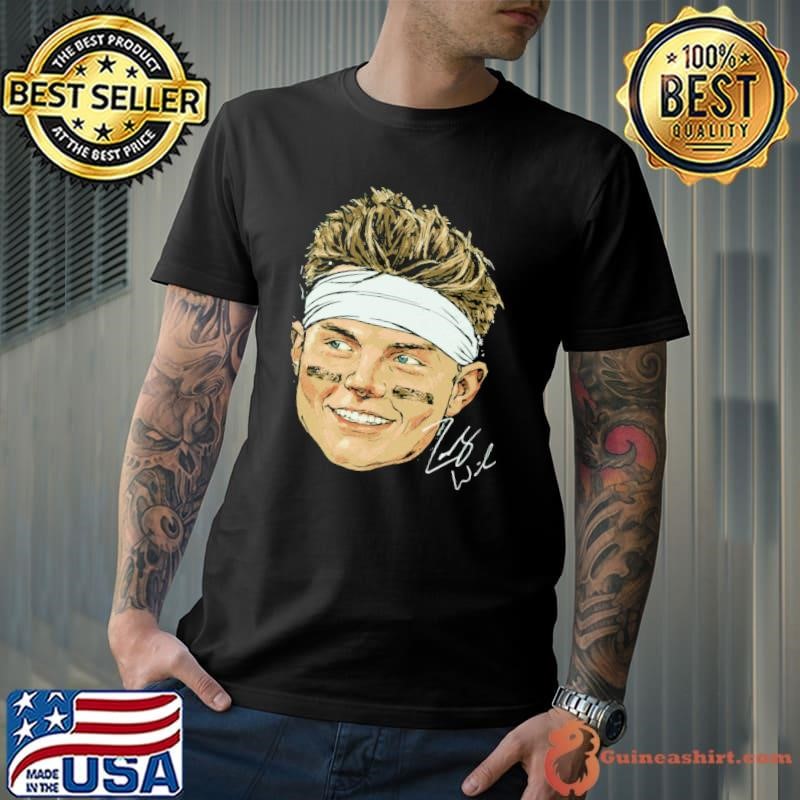 Zach Wilson New York J Portrait American football quarterback signature T-Shirt
