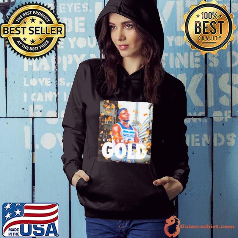 Anthony Edwards Minnesota Timberwolves Congrats On Gold Hoodie